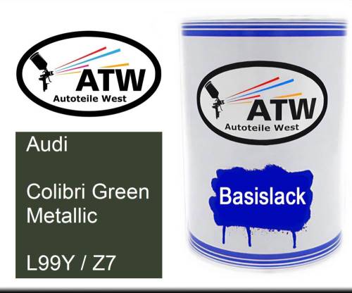 Audi, Colibri Green Metallic, L99Y / Z7: 500ml Lackdose, von ATW Autoteile West.